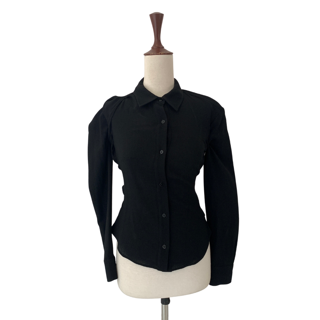 ZARA Black Low-back Collared Shirt | Brand New |