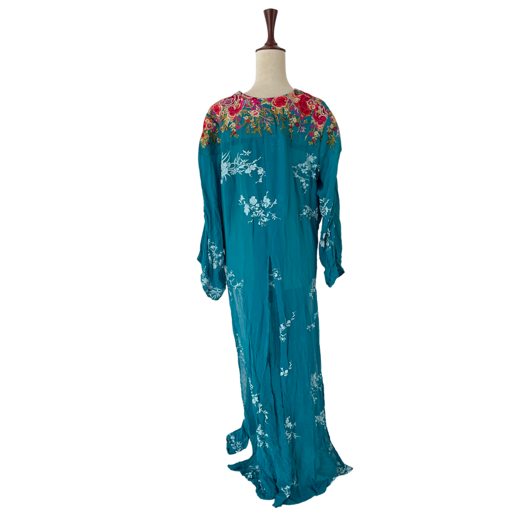 Sana Safinaz Teal Embroidered Chiffon Kameez | Brand New |