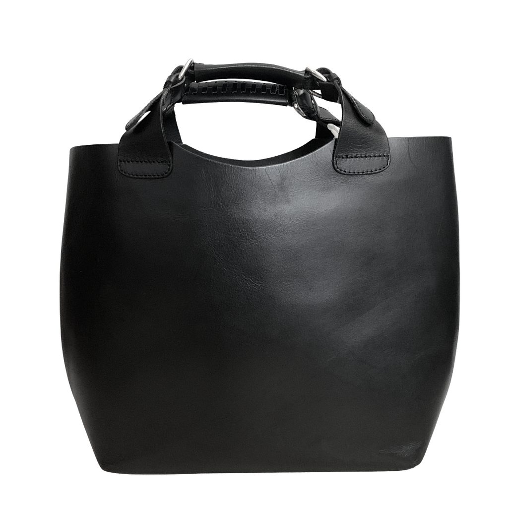 ZARA Black Leather Large Tote Bag | Pre Loved |