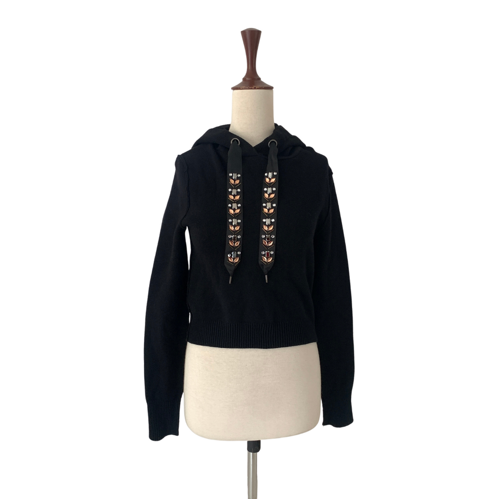 ZARA Black Hoodie with Rhinestones | Gently Used |