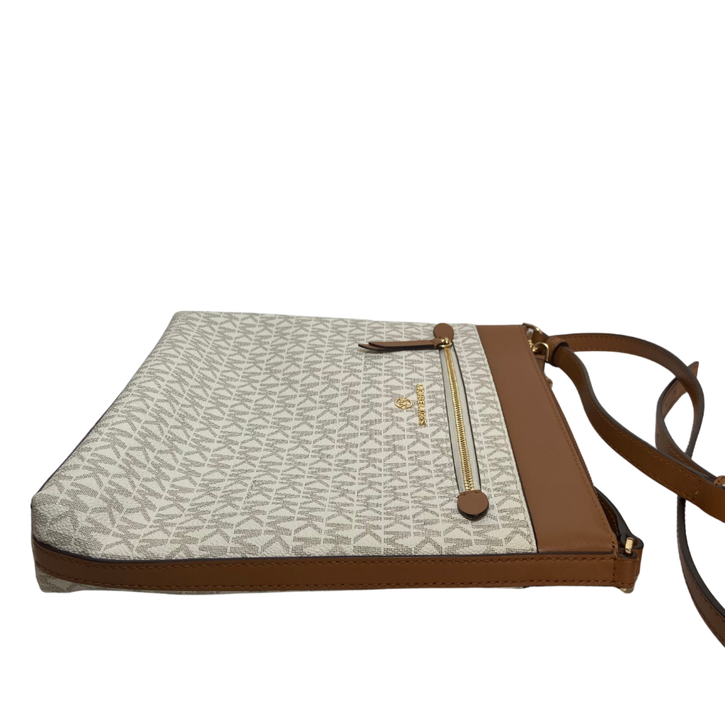 Michael Kors Vanilla Monogram Jetset Square Crossbody Bag | Gently Used |