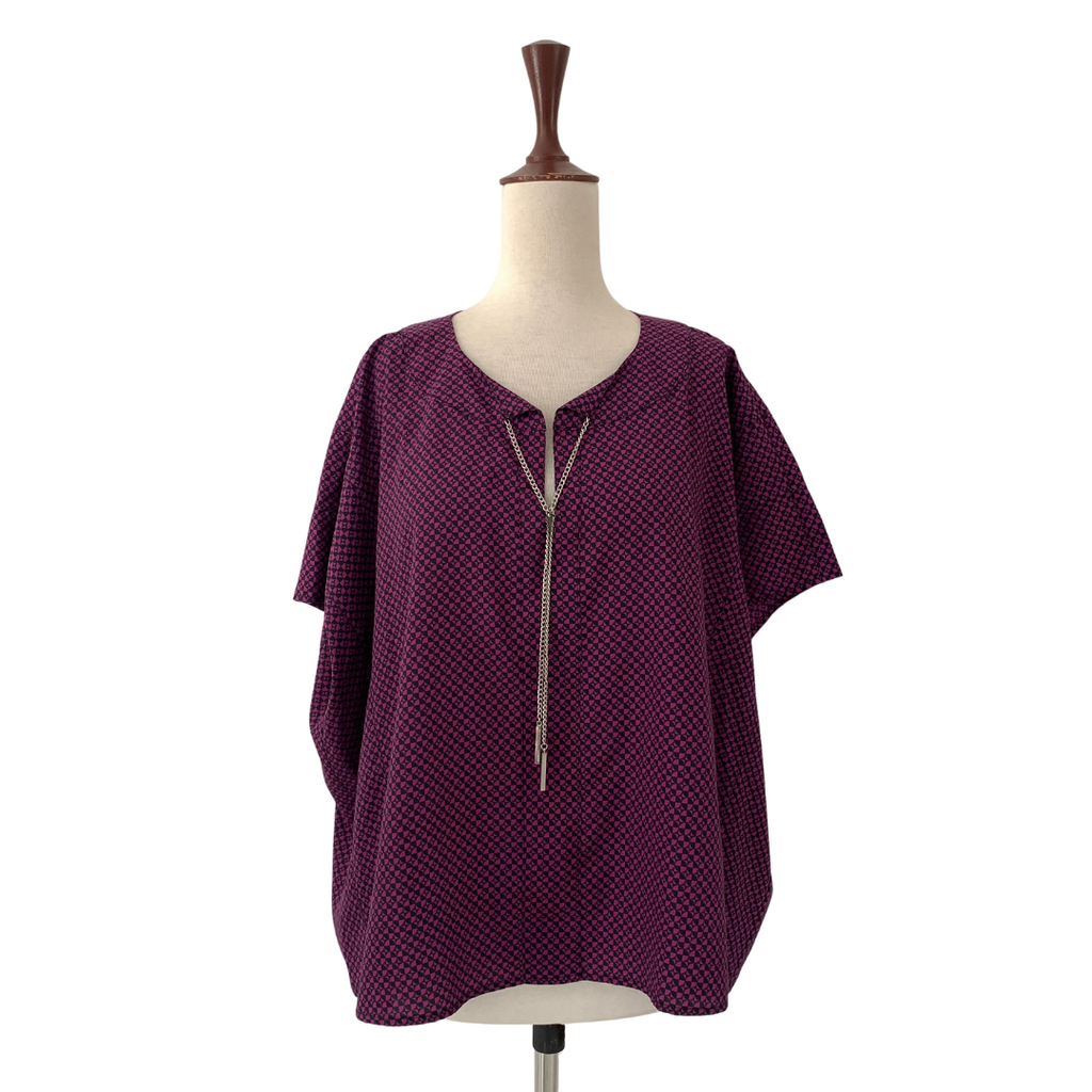 Michael Kors Purple Printed Top | Gently Used |