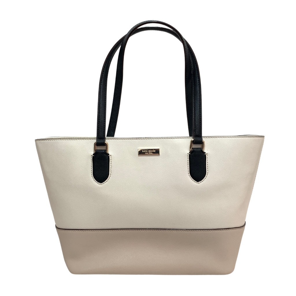 Kate Spade White & Grey Leather Tote | Pre Loved |