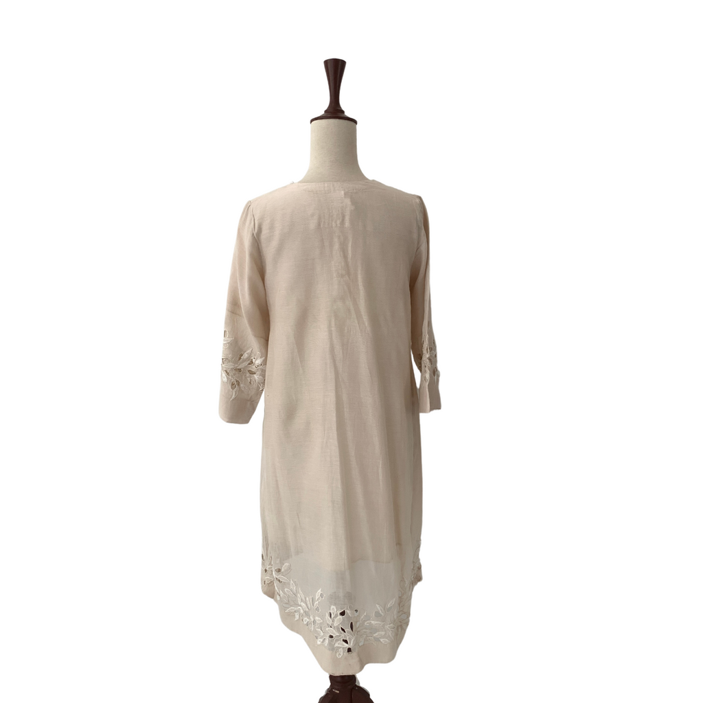 Miraka by Misha Lakhani Beige Cut-work Kurta | Pre Loved  |