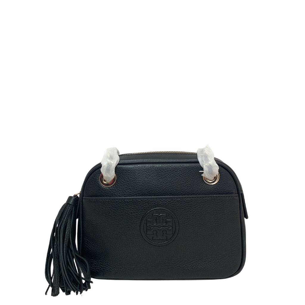 Tory Burch Black Leather 'Bombe' Crossbody Bag | Brand New |