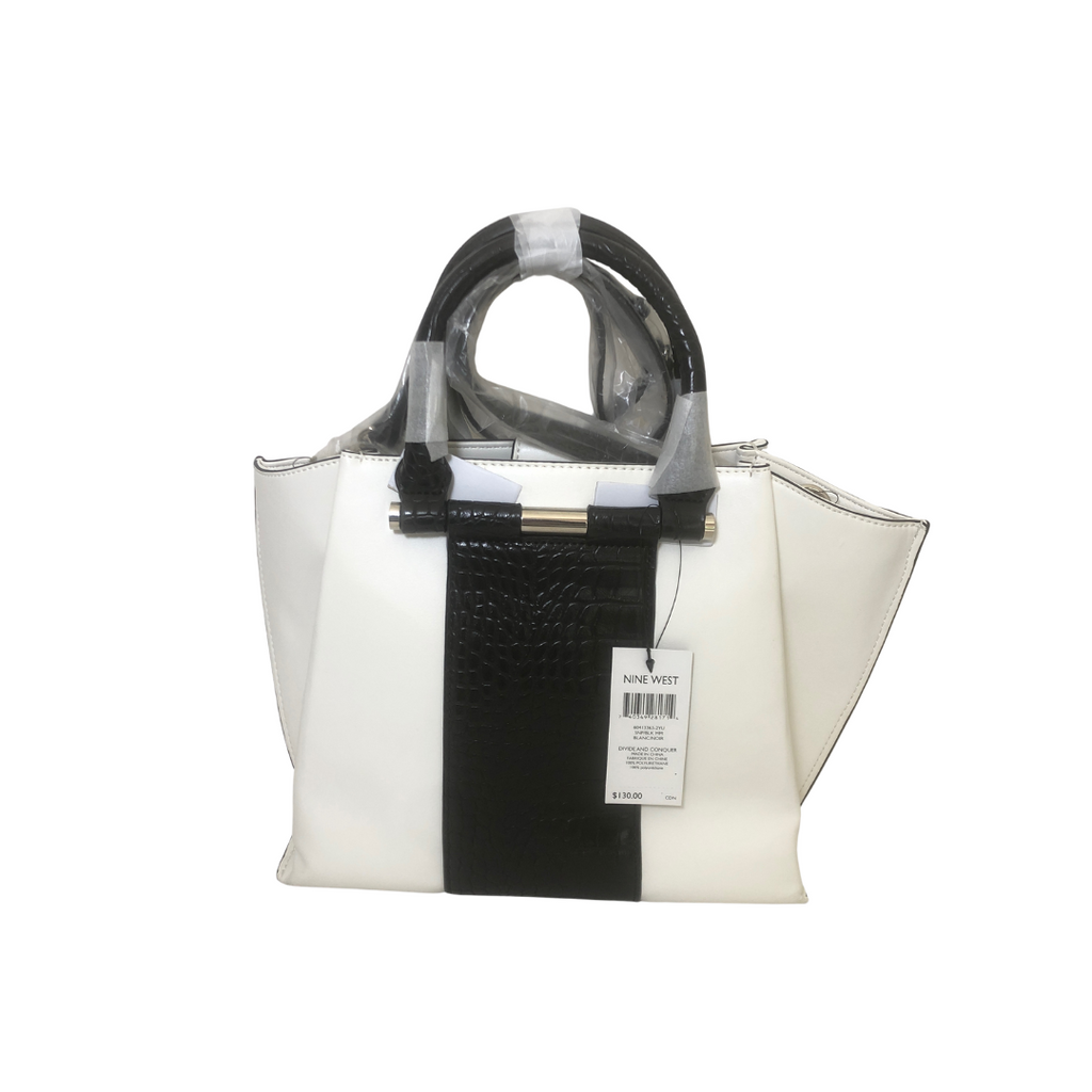 Nine West Black and White 'Divide and Conquer' Satchel | Brand New |