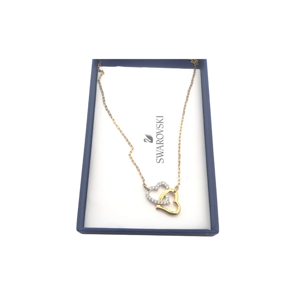 Swarovski Interlocked Heart Two-Toned Necklace | Like New |