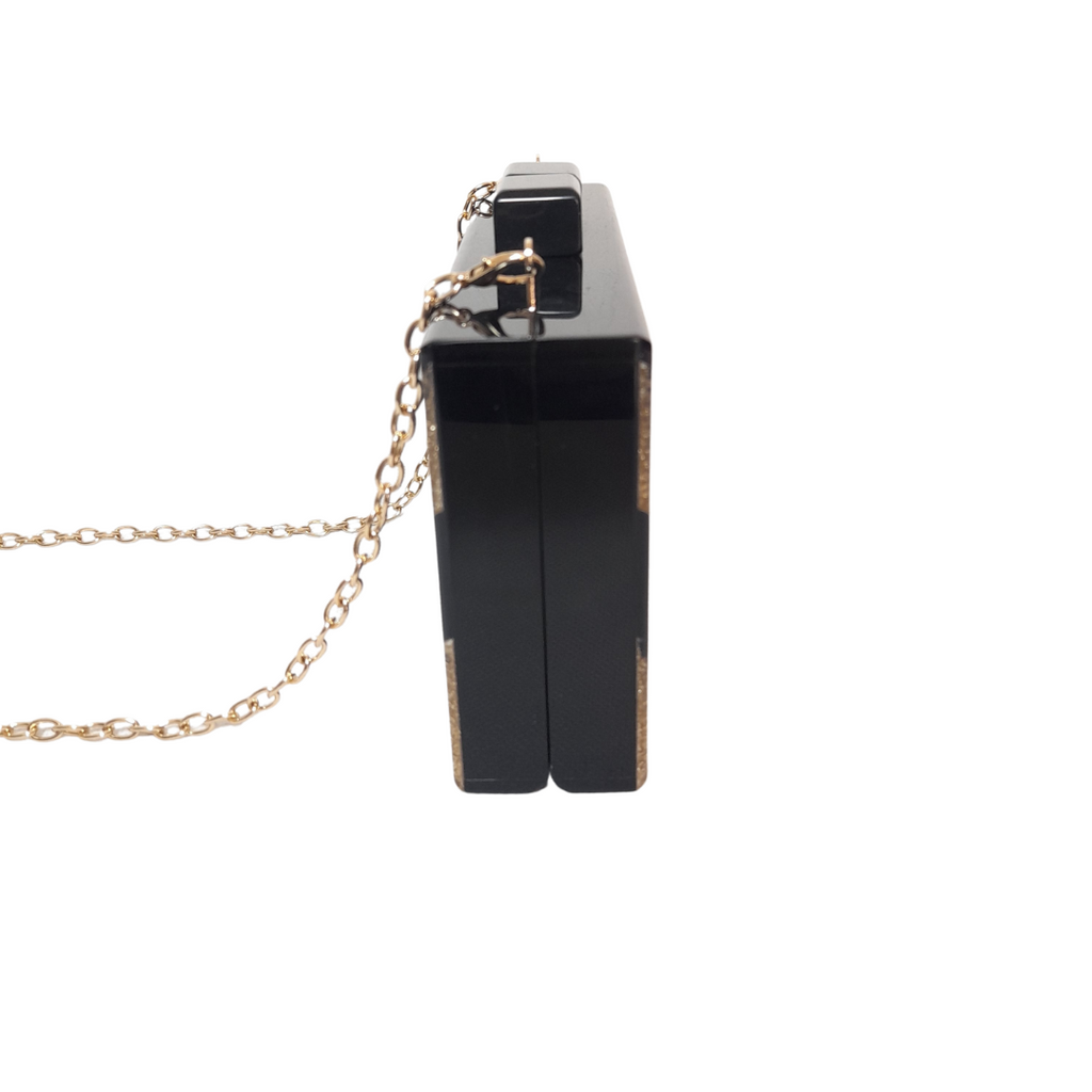 Radley London Black and Gold Box Clutch | Pre Loved |