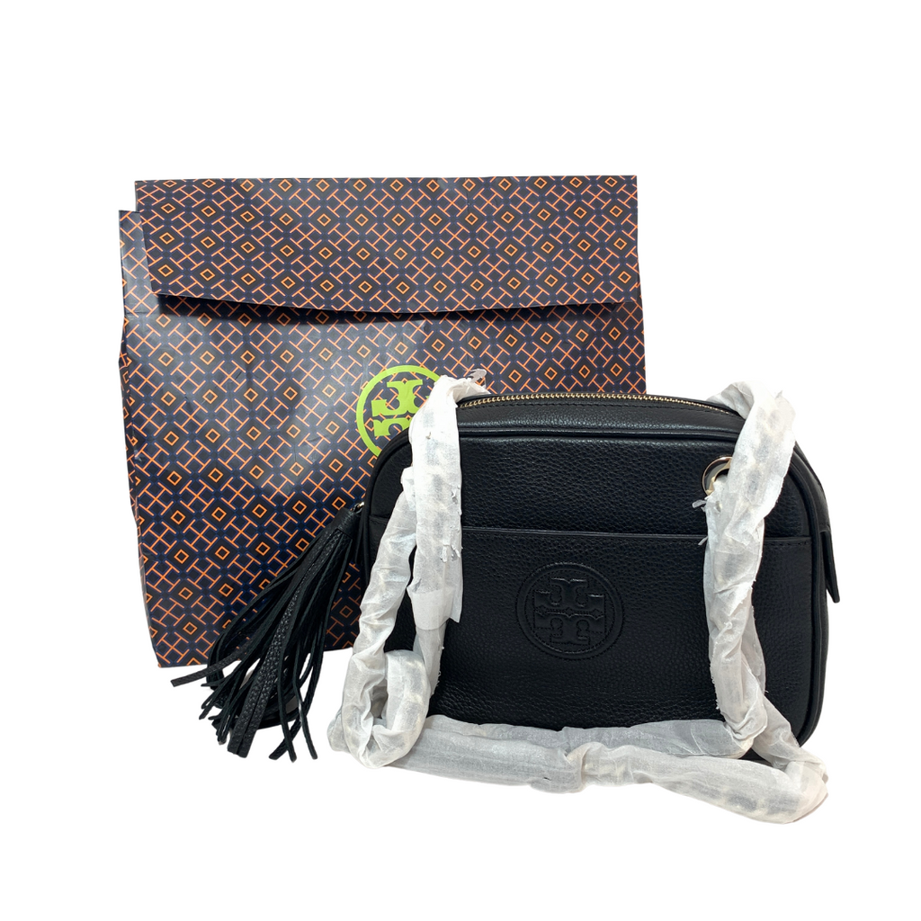 Tory Burch Black Leather 'Bombe' Crossbody Bag | Brand New |