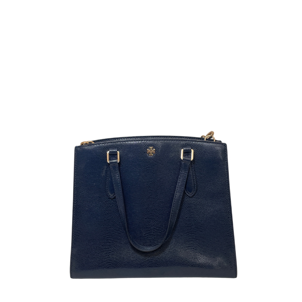 Tory Burch Navy 'Emerson' Leather Tote | Gently Used |