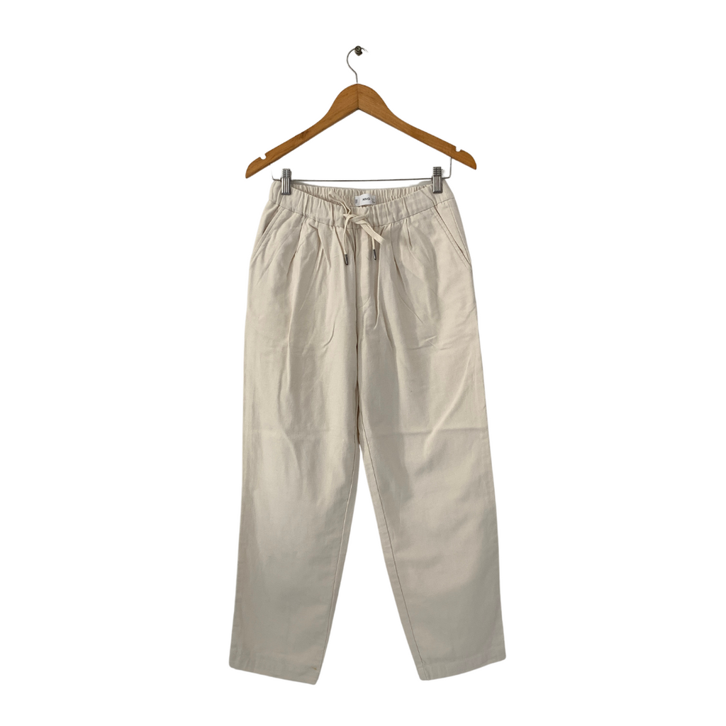 Mango Off-white Cotton Pants | Gently Used |
