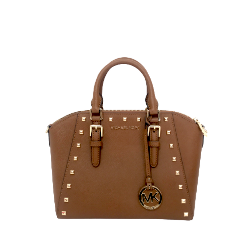 Michael Kors 'CIARA' Studded Tan Leather Tote | Gently Used |