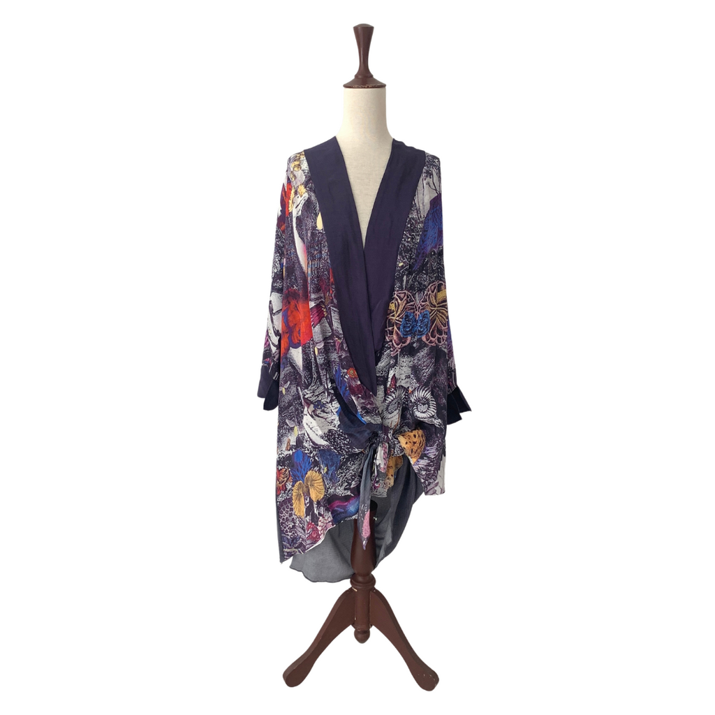 Nida Azwer Purple Silk Printed Jacket | Gently Used |