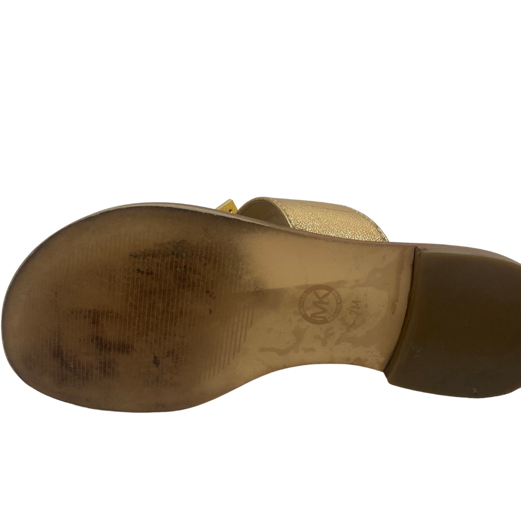 Michael Kors Gold Bow Thong Sandals | Pre Loved |