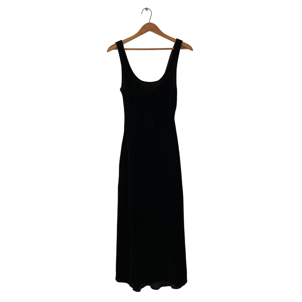 ZARA Black Velvet Sleeveless Maxi Dress | Brand New |