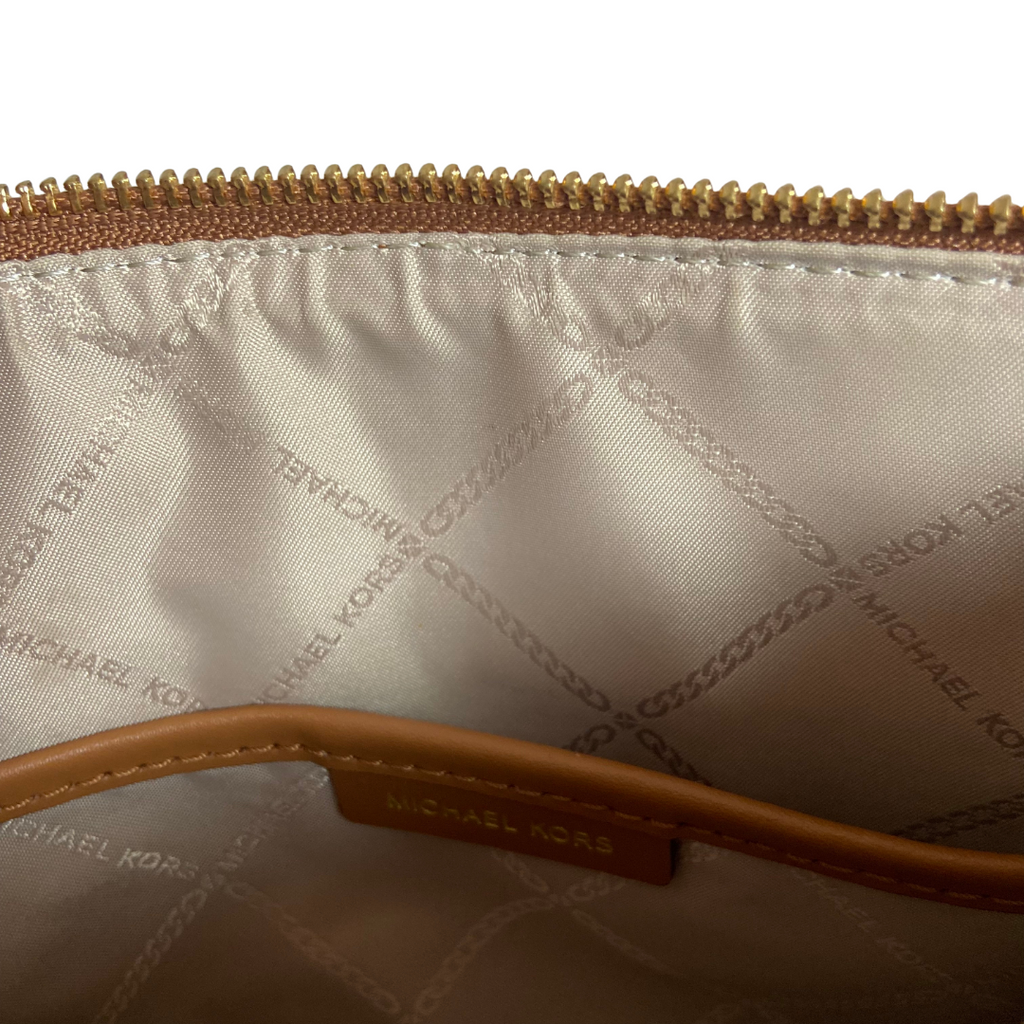 Michael Kors Vanilla Monogram Jetset Square Crossbody Bag | Gently Used |