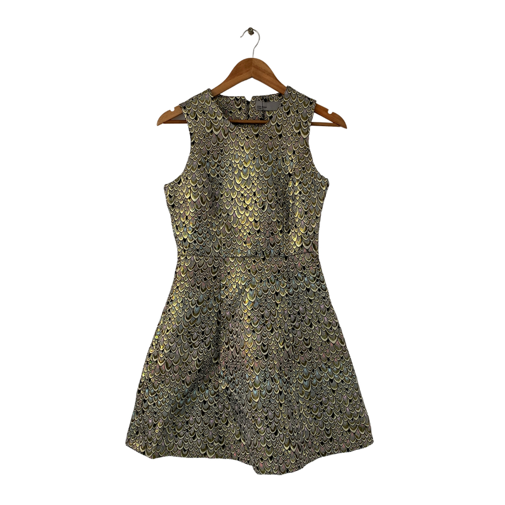 Vero Moda Gold Printed Shift Dress | Brand New |