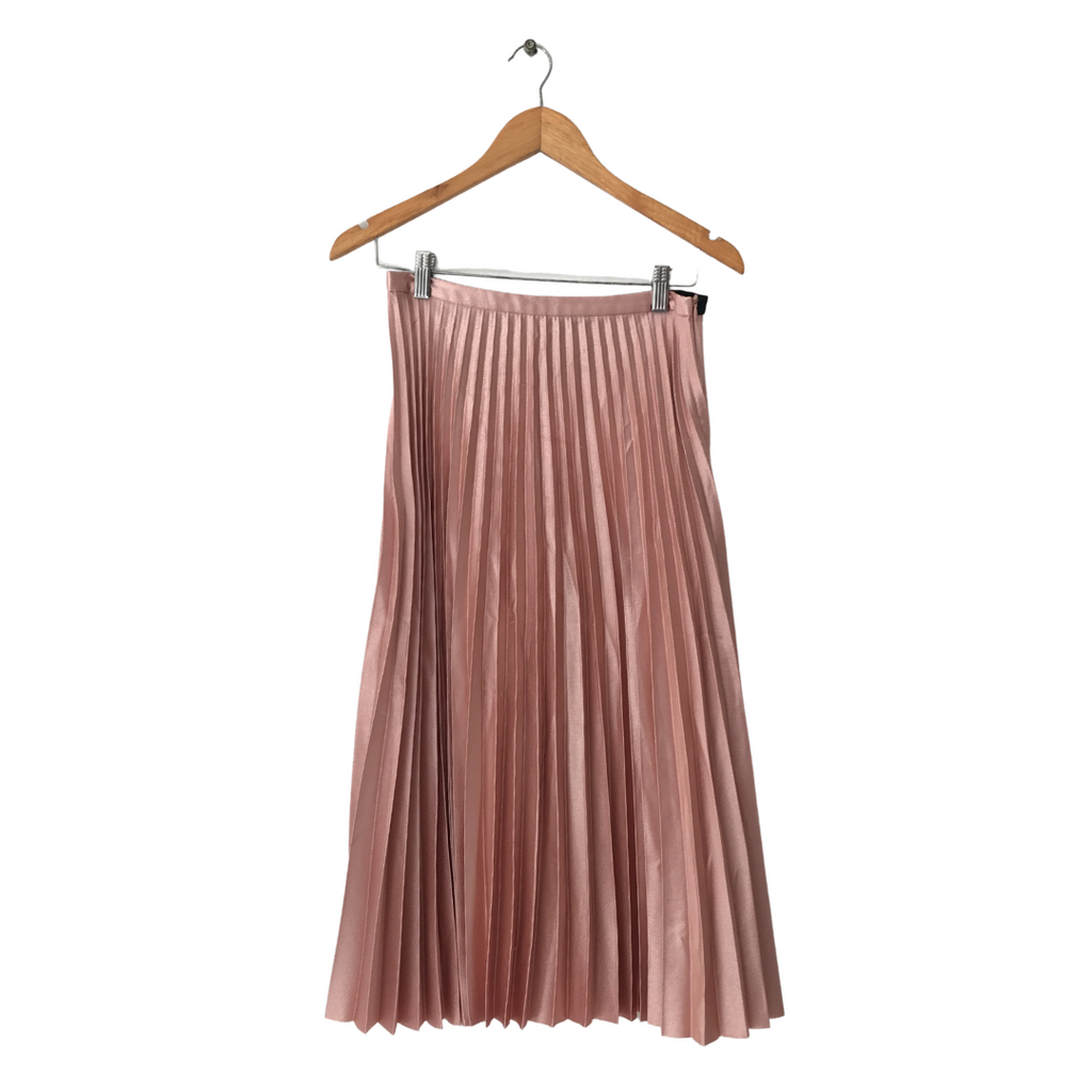 ZARA Pink Pleated Midi Skirt | Gently Used |