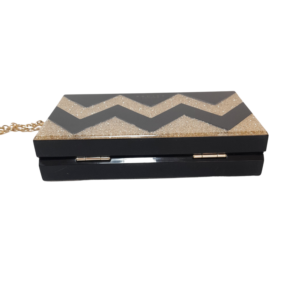 Radley London Black and Gold Box Clutch | Pre Loved |