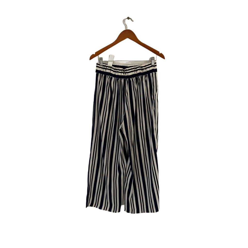 ZARA Blue and White Striped Wide Leg Pants | Gently Used |