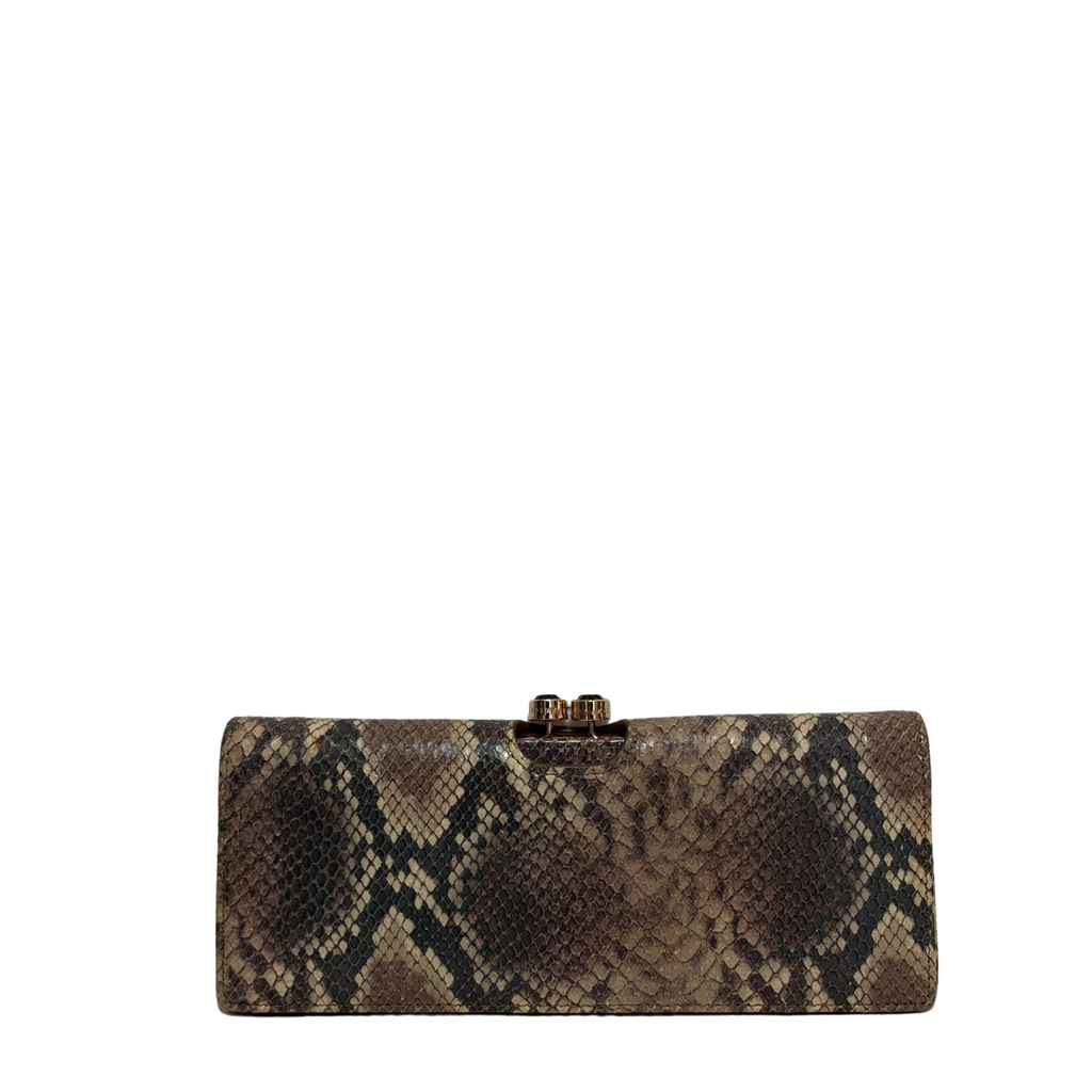 Ted Baker Snakeskin Print Leather Clutch | Gently Used |