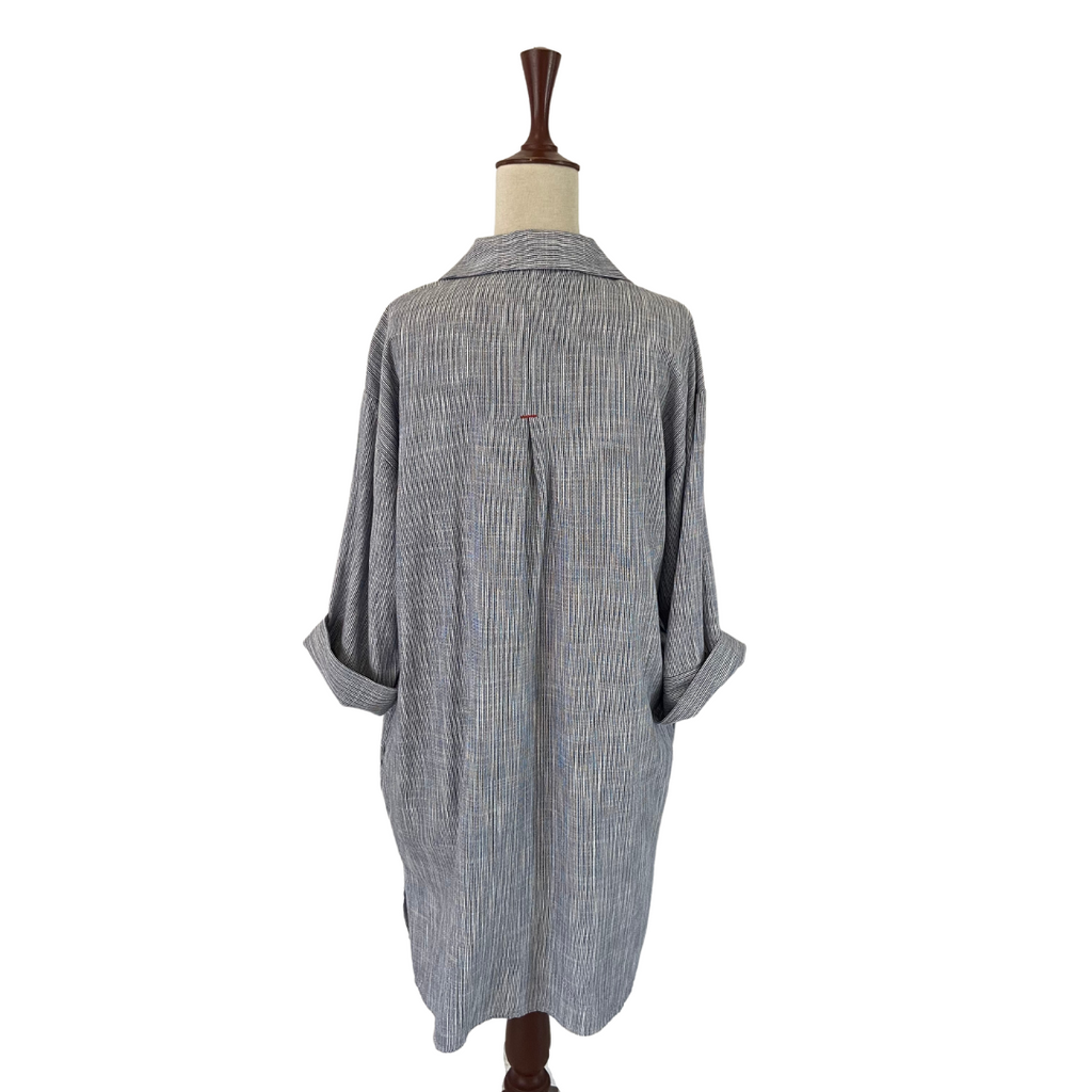 ZARA Grey Striped Cuffed Tunic | Gently Used |