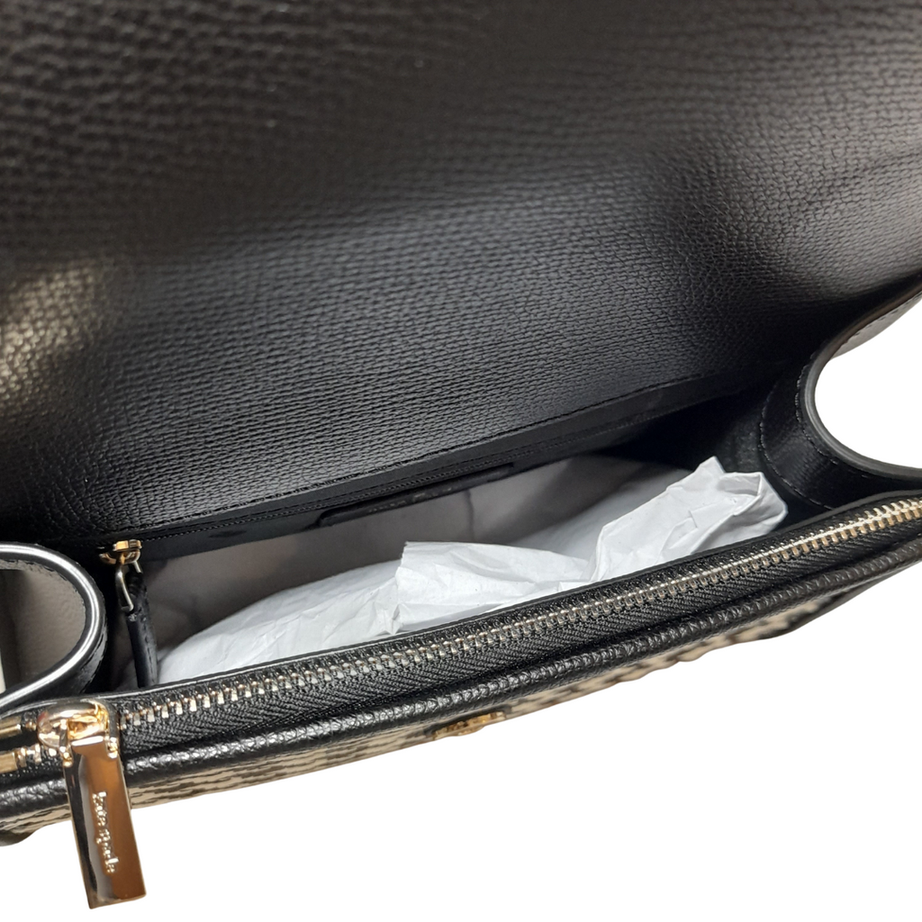 Kate Spade Black and White Houndstooth Leather 'Darcy' Satchel | Brand New |