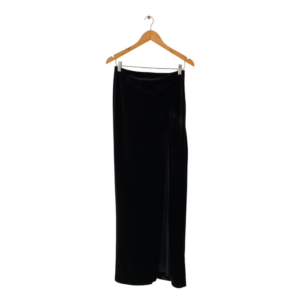 Mango Black Velvet Long Skirt | Brand New |