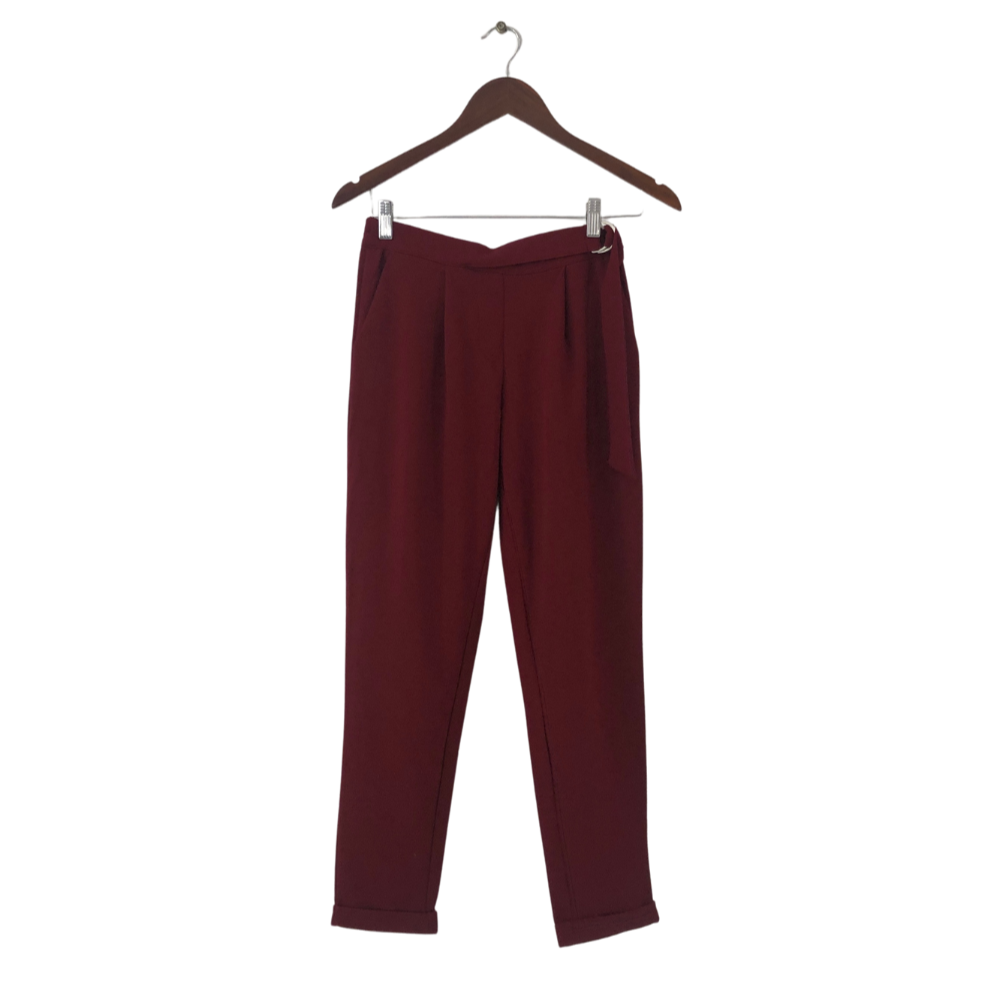 Terranova Maroon Belted Pants | Brand New |