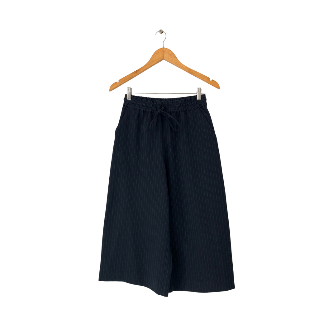 ZARA Navy Striped Cropped Pants | Gently Used |