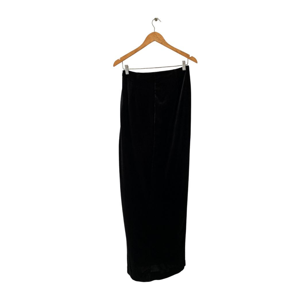 Mango Black Velvet Long Skirt | Brand New |