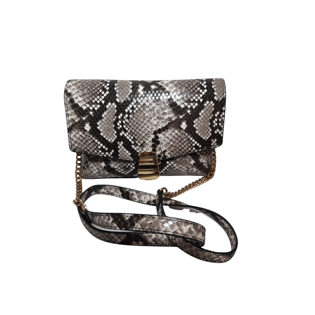 Mango Grey Faux Snakeskin Crossbody Bag | Gently Used |