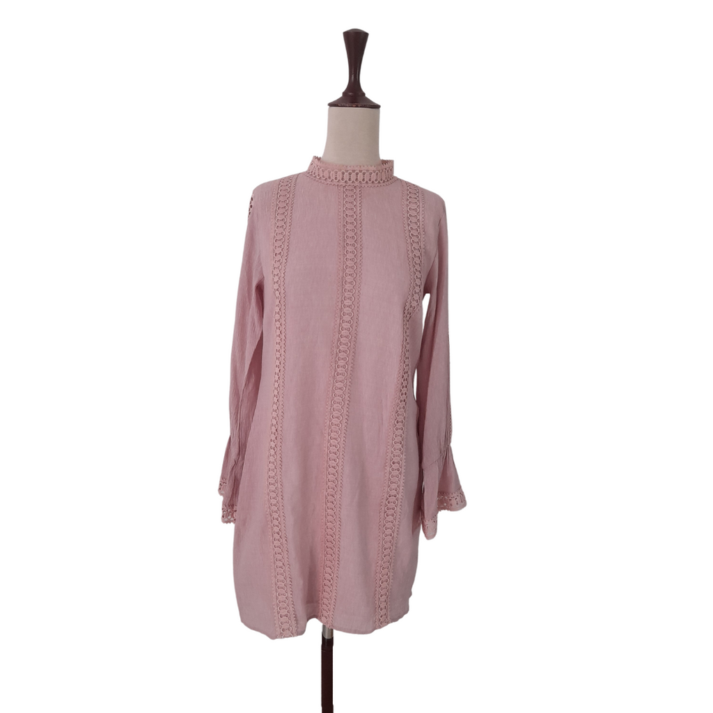 Wish Pink Lace Trim Tunic | Brand New |