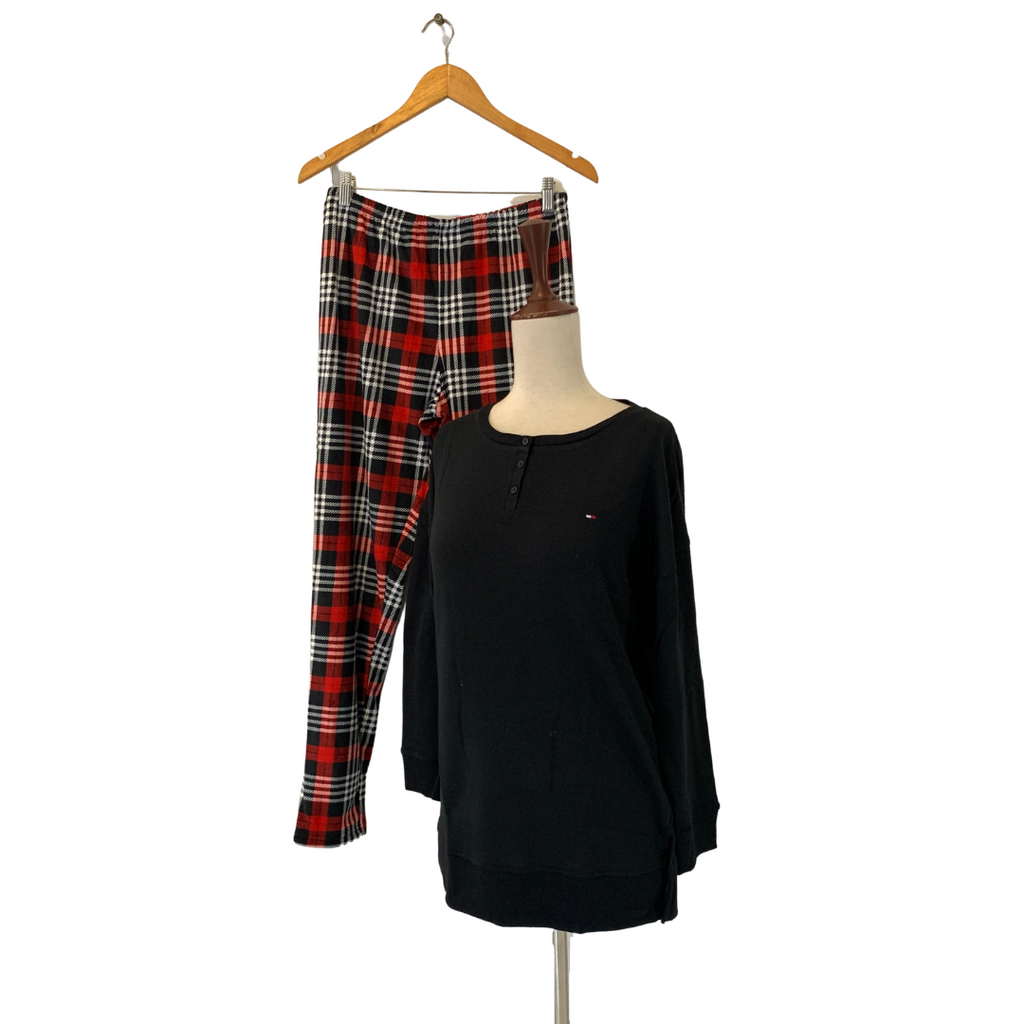 Tommy Hilfiger Red & Black Flannel PJ Set | Brand New |