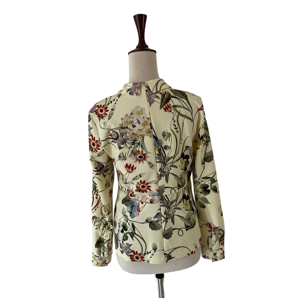 ZARA Cream with Printed Flowers Blouse | Gently Used |