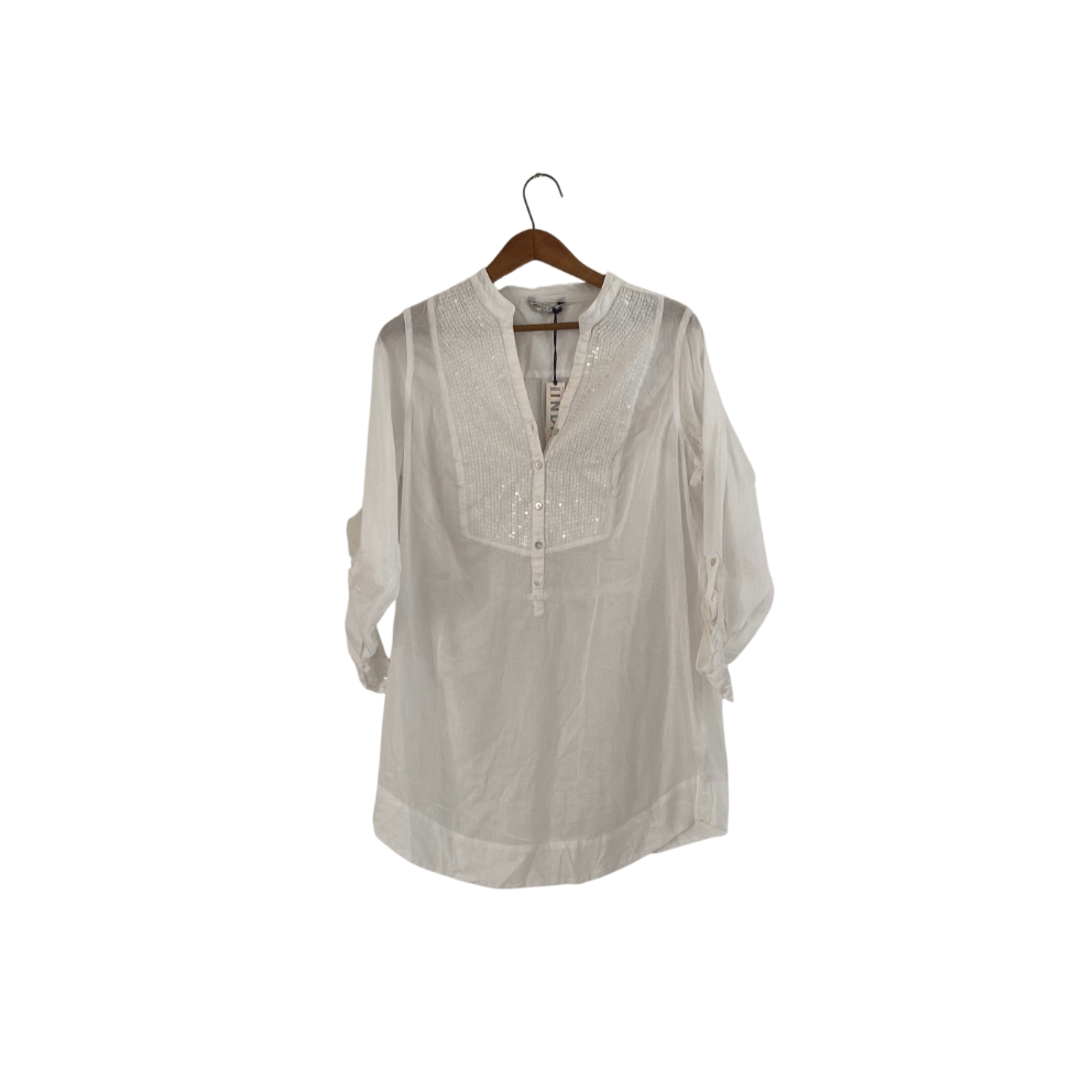 Marks & Spencer Indigo Collection White Sequins Front Tunic | Brand New |