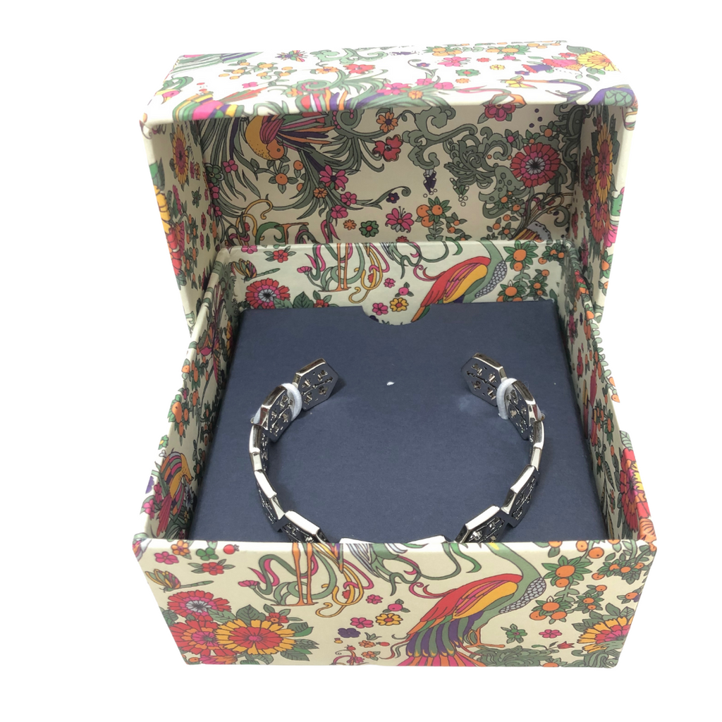 Tory Burch Silver Logo Cuff | Brand New |
