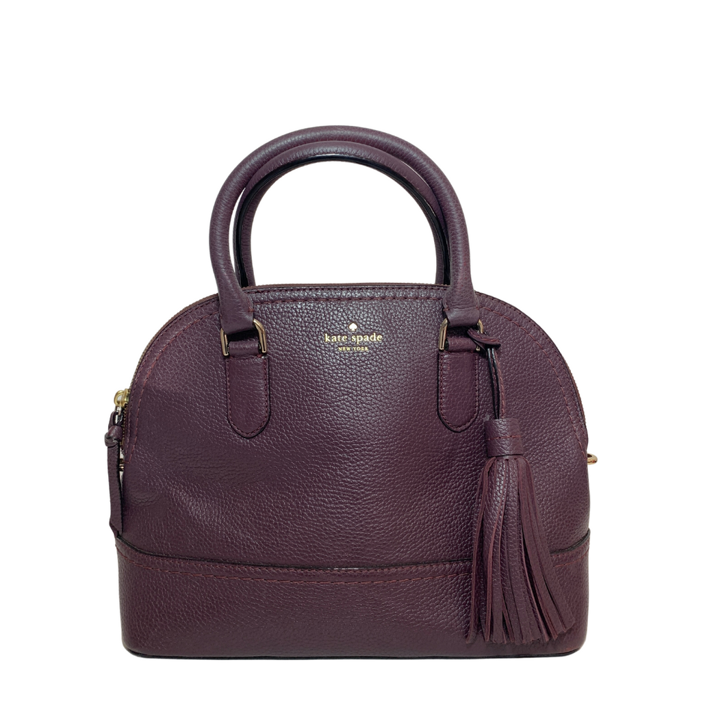 Kate Spade Purple Pebbled Leather Dome Tote  | Pre Loved |