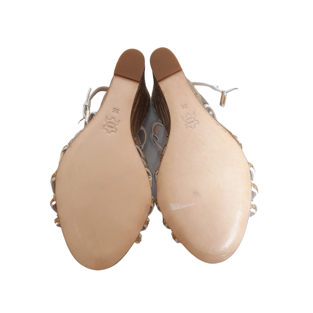 Miaasa White and Gold Wedges | Gently Used |