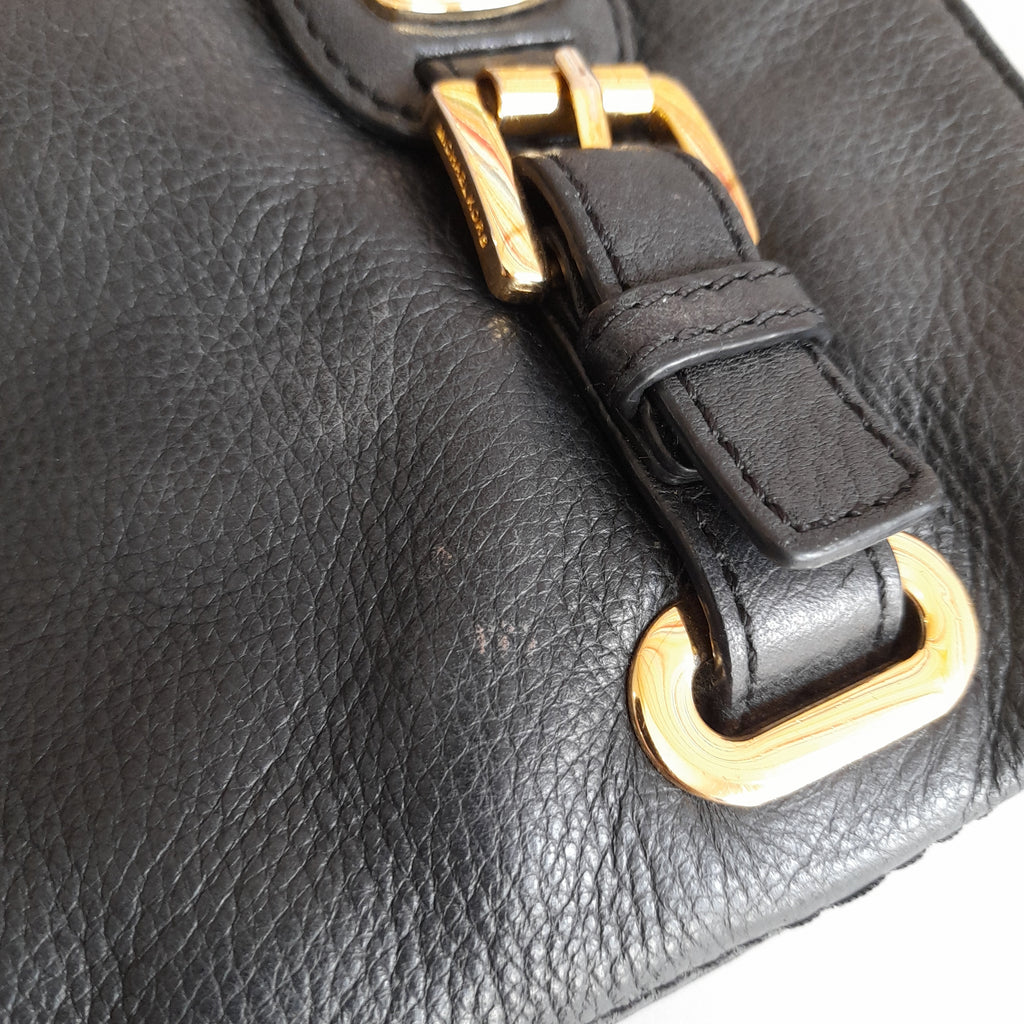 Michael Kors Black Leather Crossbody Bag | Pre Loved |