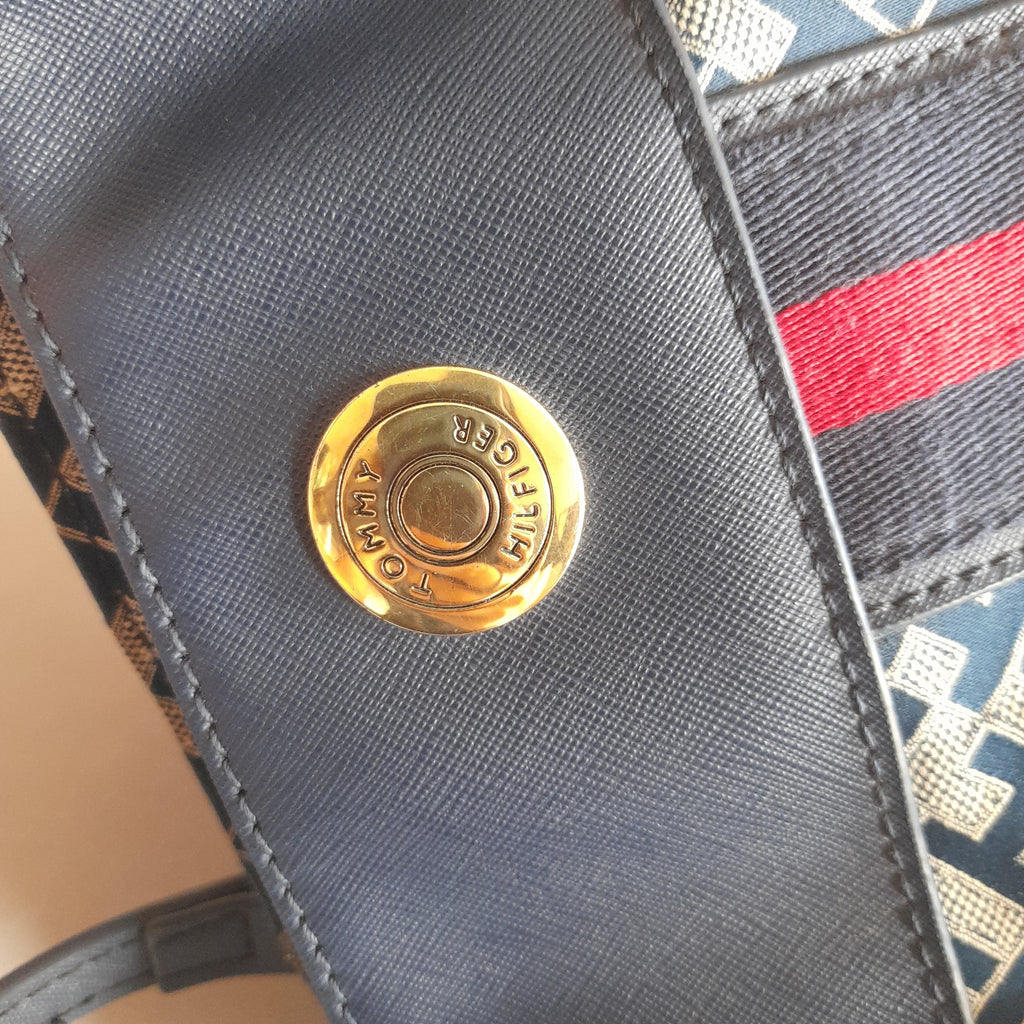 Tommy Hilfiger Navy Monogram Shoulder Bag | Pre Loved |