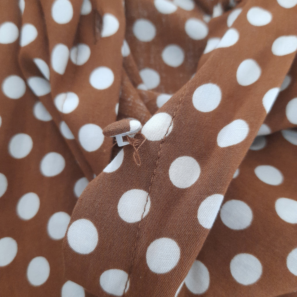 Mango Brown & White Polka Dot Blouse | Gently Used |