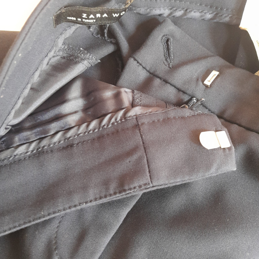 ZARA Navy Blue Straight Leg Pants | Pre Loved |