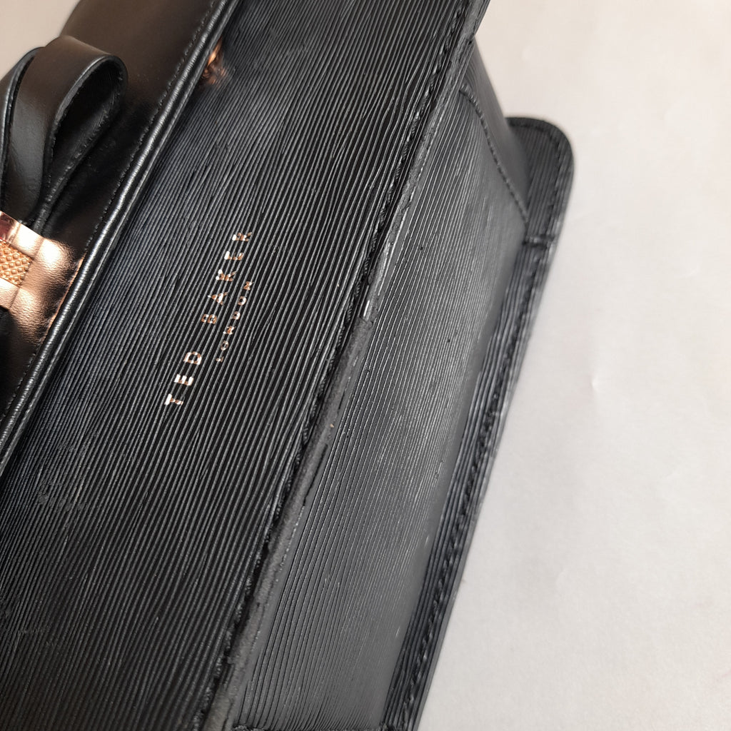 Ted Baker Black Leather Bow Detail Crossbody Bag | Pre Loved |