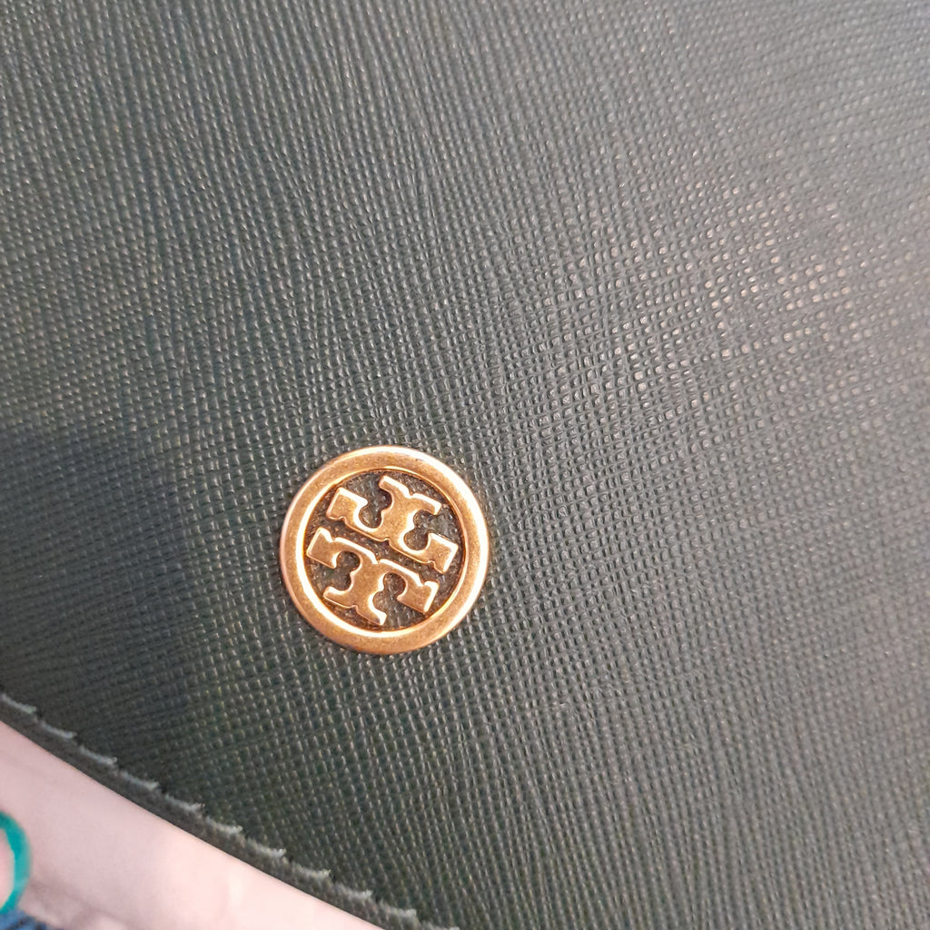 Tory Burch Forest Green 'Robinson' Small Leather Tote | Brand New |