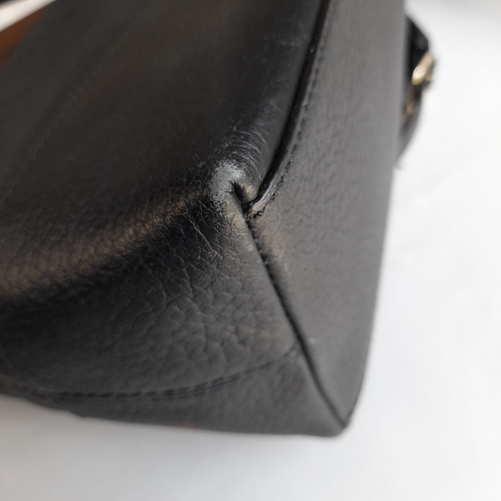 Kate Spade Black Pebbled Leather Foldover Crossbody Bag | Pre Loved |