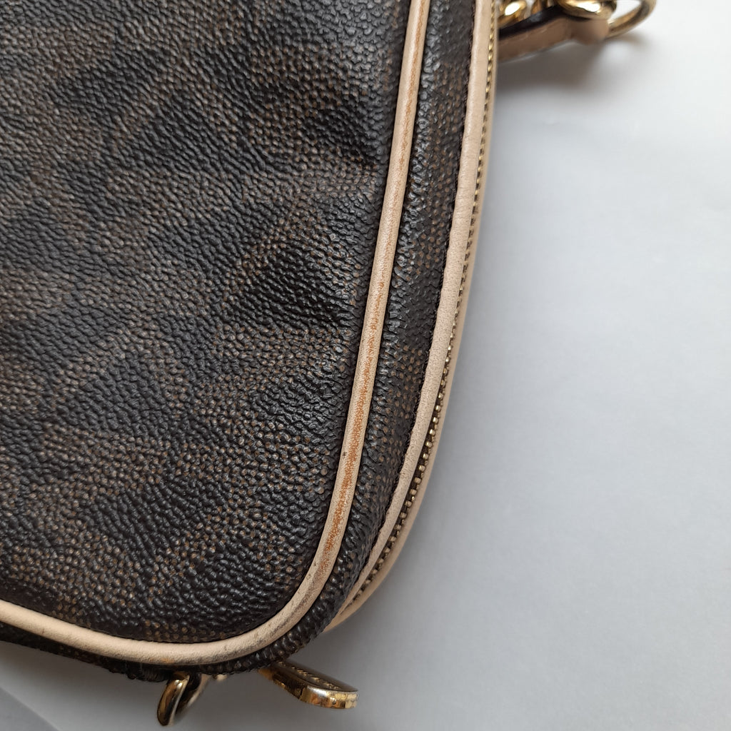 Michael Kors Brown Monogram Mini Crossbody Bag | Pre Loved |