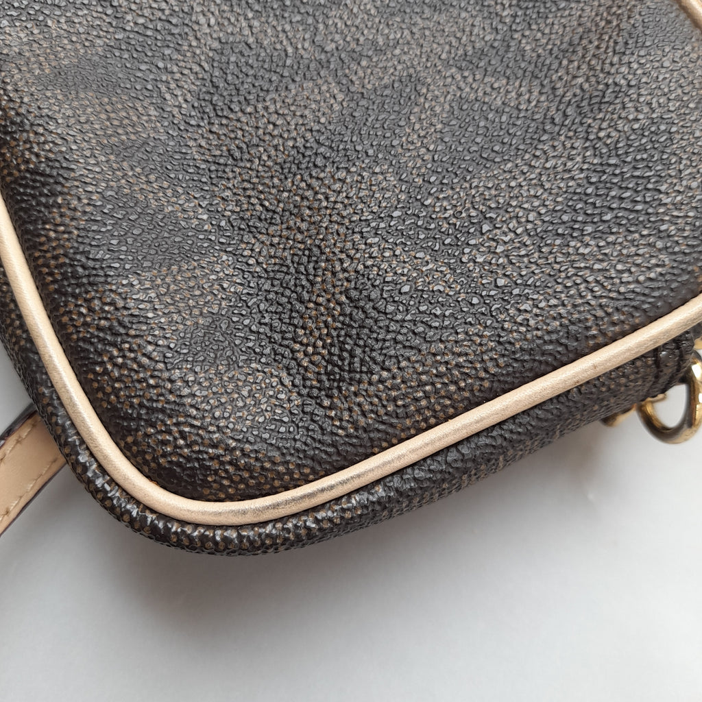Michael Kors Brown Monogram Mini Crossbody Bag | Pre Loved |