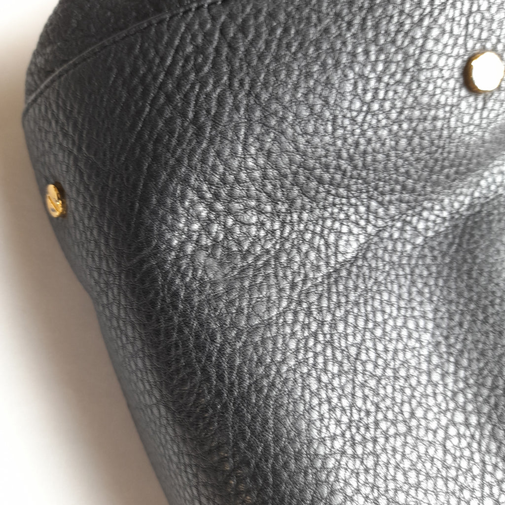 Tory Burch Black Pebbled Leather 'Amanda' Slouchy Satchel | Pre Loved |