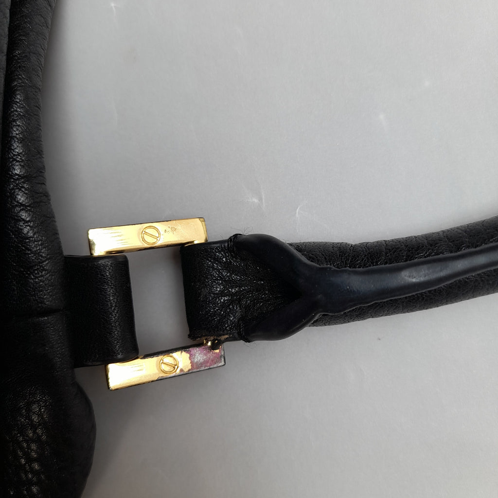 Tory Burch Black Pebbled Leather 'Amanda' Slouchy Satchel | Pre Loved |